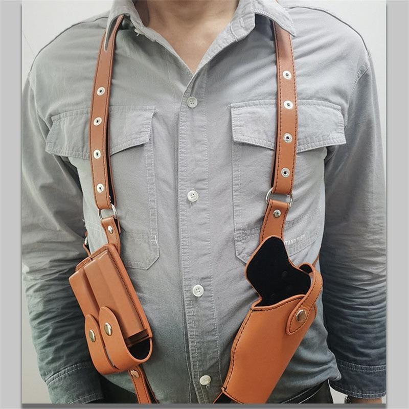 Tactical Stealth Pistol Holster Double Magazine Hidden Gun Pouches Shooting Accessories Shoulder Underarm Concealed Gun Holsters