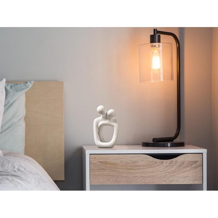 Abstract Couple Statue, Minimalist Couples Bedroom Decor, White Hugging Lovers Sculptures Modern Home Office Decor Accents for Nightstand & Dresser,