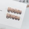 Pure Hand-wearing Nail Short Style, Personalized Hot Girl Cat-eye Zebra Pattern Summer Nail Art Fake Nail Piece Removable