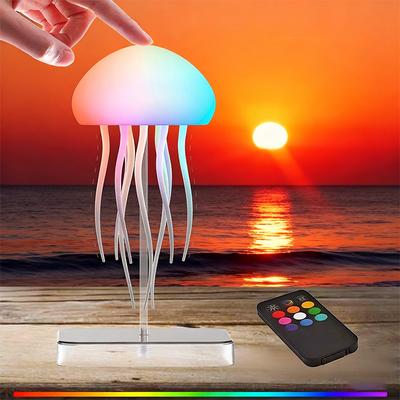LED Denizanası Lamba RGB Renk Geçişli Denizanası Işığı Dans Eden Bacakları ve Dokunmatik Sensörlü Şarj Edilebilir Sevimli Masa Lambaları