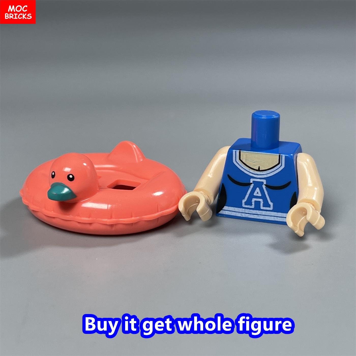 

Нетоксичний набір Moc Bricks для плавання, рятувальне коло, фігурка 4 см з надрукованим м язовим тілом, баскетбольний торс, будівельні блоки, аксесуари, іграшки для складання, подарунки