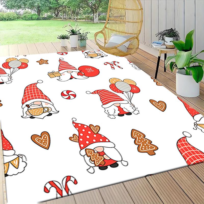 1Pc Gnome Christmas Tree Celebration Carpet Rug Soft Washable Antislip Home Living Room Sofa Mats Personalized Christmas Rug