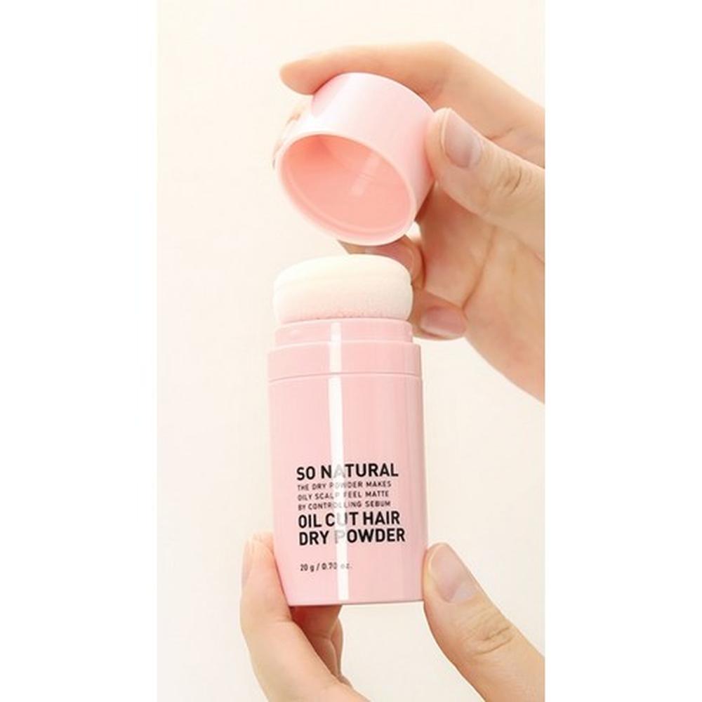 SO NATURAL Oljeavvisande Hårtorkande Puder 20g – Oljekontrollerande Puder, Volymgivande, Koreanskt