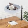 Desktop Cat Climbing Frame Office Desk Bed Hanging Cat Climbing Frame Adjustable Cat Hammock Grey Pet Nest Scratchers Bracket