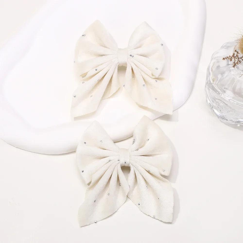 

LOVEKIKI 2 шт. Заколки для волос с красным бархатным бантом в горошек Звездная пыль , зажимы для волос, модные заколки для детей и девочек, держатель для хвостика, аксессуары для головных уборов