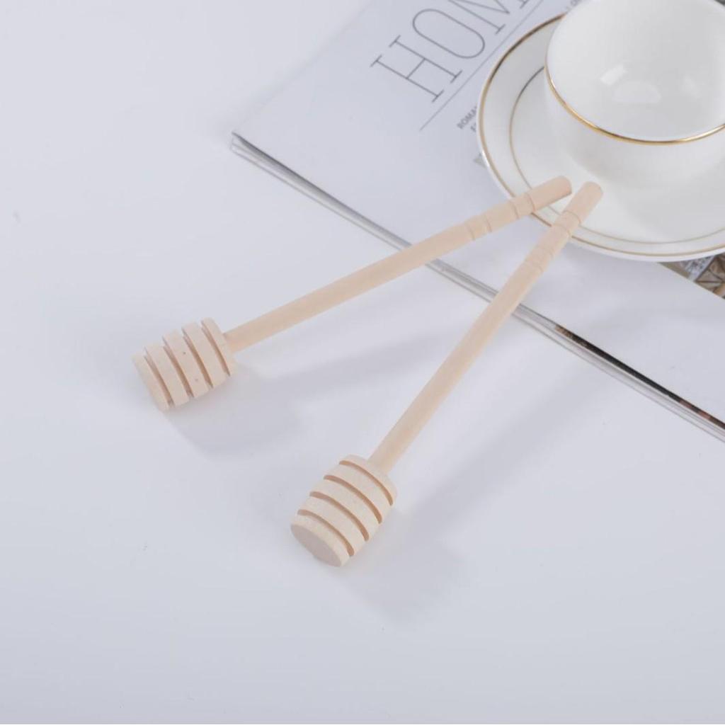 Beech Wood Honey Stirrer - Long Handle, Solid Wood Stick for Honey & Coffee