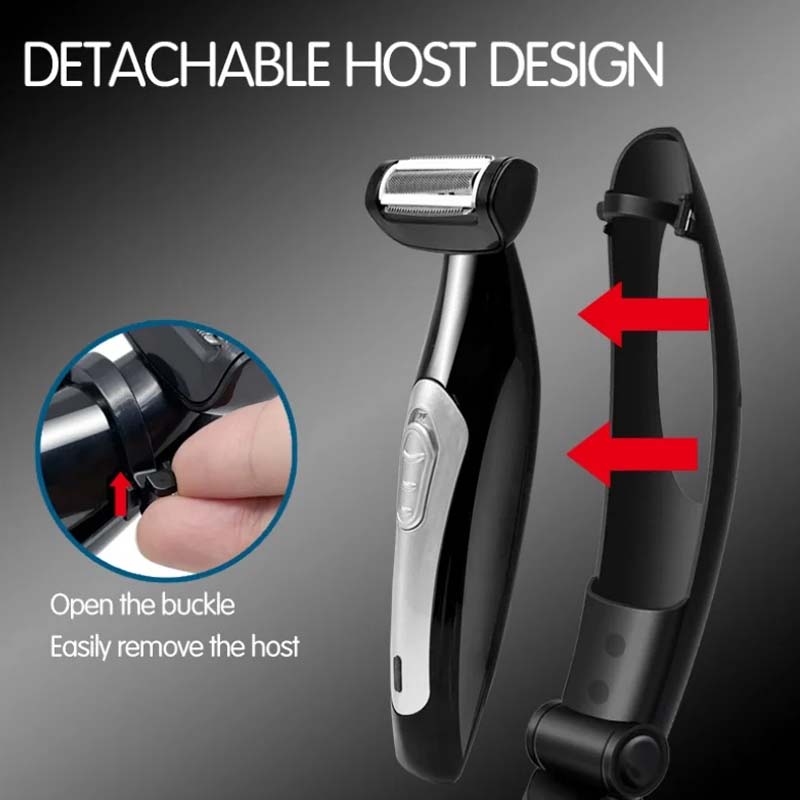 New Back razor Handle Foldable Electric Shaver Men's Back Body Shaver USB Charging Back Hair Remover Full Body Waterproof