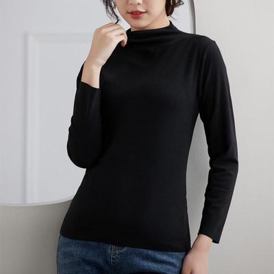 Dolcevita in velluto tedesco da donna autunno/inverno: Maglietta a maniche lunghe, spessa, calda e aderente