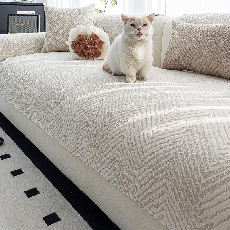 

New Chenille Sofa Cushion Four Seasons Universal Non-Slip Seat Cushion Solid Color Simple All-Inclusive Sofa Cover Cover Cloth 70*70cm