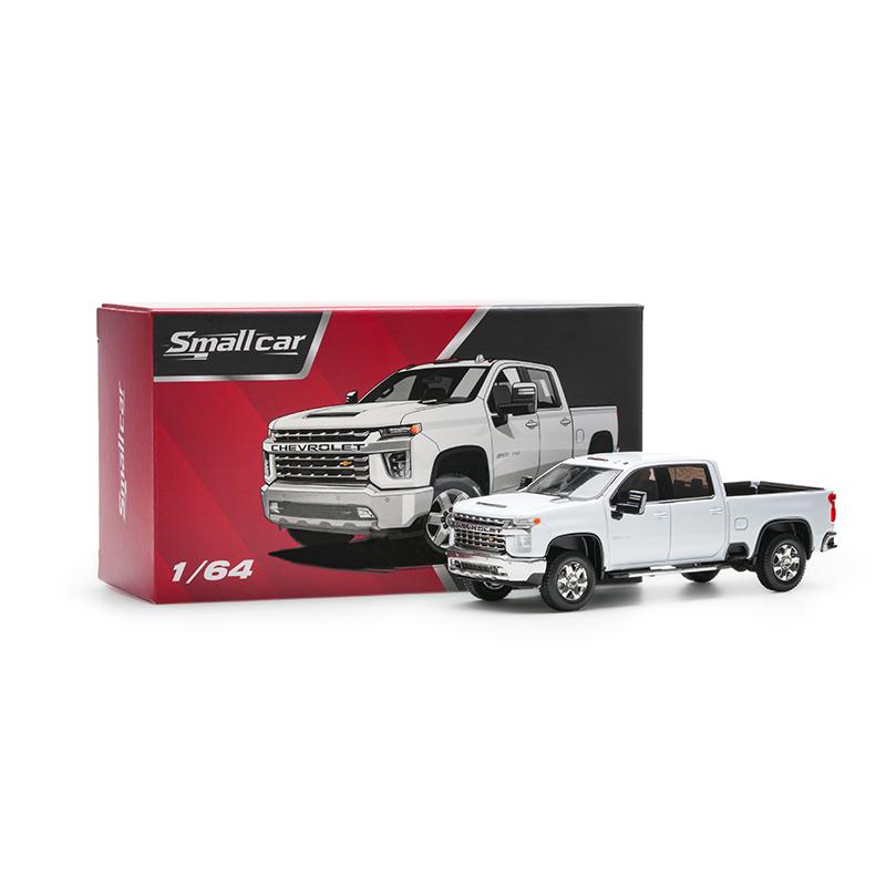 Nytt på lager Liten bil 1:64 Chevrolet Silverado Pick-up Legering Miniatyr Chevrolet Pickup Støpt Modellbil Leker Barn Pynt Gave