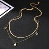 2023 Nouvelle Mode Étoile Pendentif Collier Femme Élégant Charme Collier Simple Double Couche Fille Cadeau Décolleté Chaîne Cadeau Chandail Chaîne