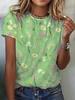 Summer Lady CLothes Crew Neck Short Sleeve Flowers 3D Print T Shirt Women's Outfits Casual Daily Basic Wear T Shirts Clothes