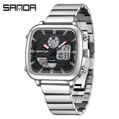 Sanda Multifunktionale Herren Luminous Wasserdichte Elektronische Alarm Uhr