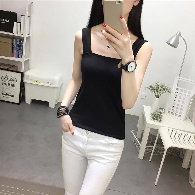 2025 Summer Women's Korean-Style Slim Solid Color Casual Vest Top