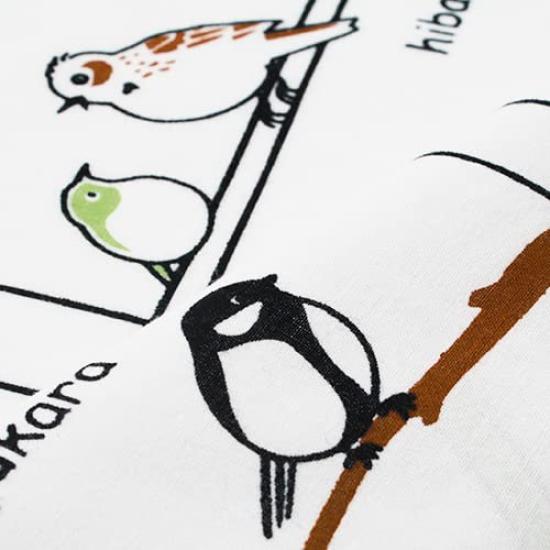 Some no Anbo Tenugui hand Traditionally Tokuoka Made in 35cm x 100cm (Japanese towel) "Bird Party" - dyed, 100% cotton, weave, Japan,