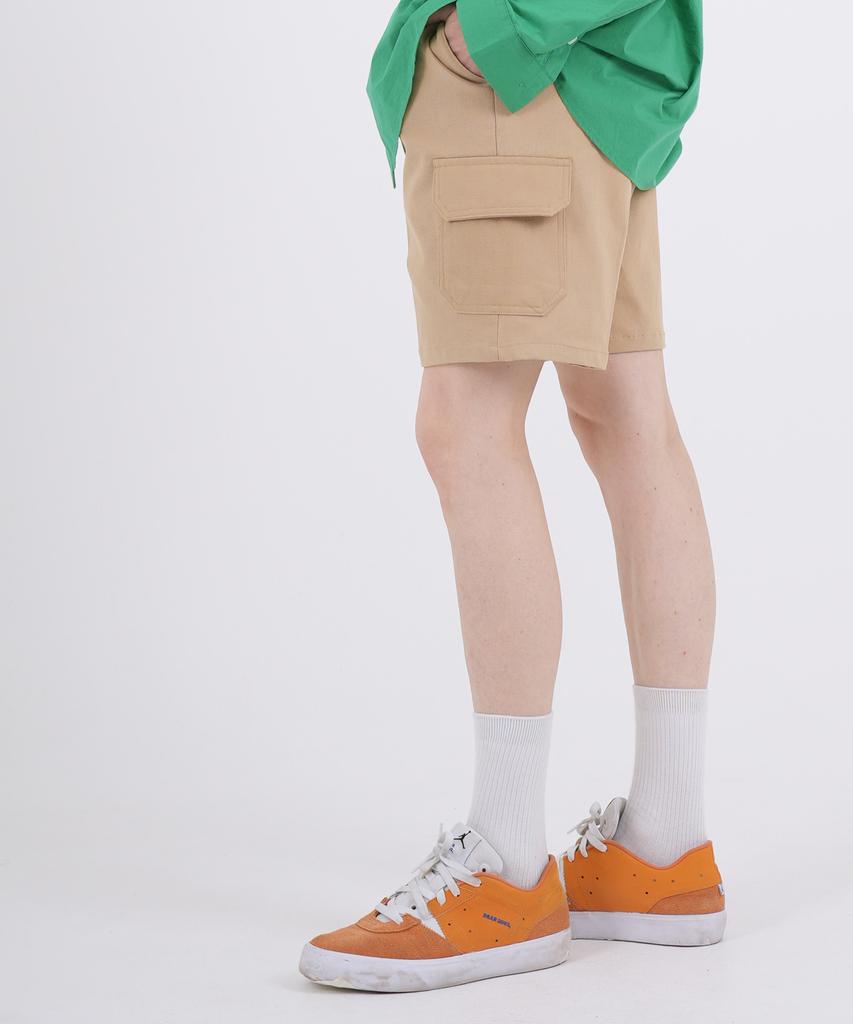 THE-ABON Daily Cotton Cargo Half Pants Light Beige