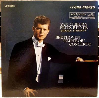 LP Record VAN CLIBURN, FRITZ REINER, CHICAGO  - Beethoven "Emperor" Concerto LSC2562 RCA Victor Red  1961 US Classical Used