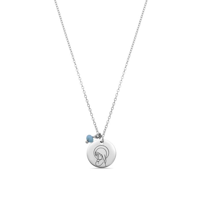 Collier Luxenter en argent 925 et cristal bleu fini en or jaune 18k - Fille