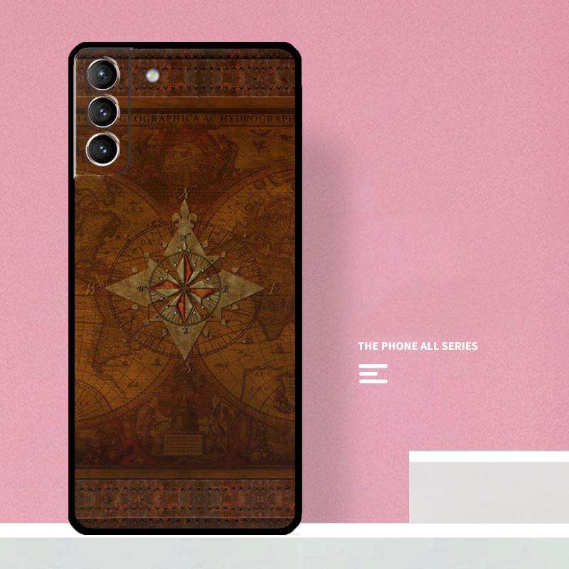 Compass Phone Case For Samsung Galaxy S25 S26 Ultra S20 S21 S22 S23 S24 Plus S10 S25 FE Cover Coque