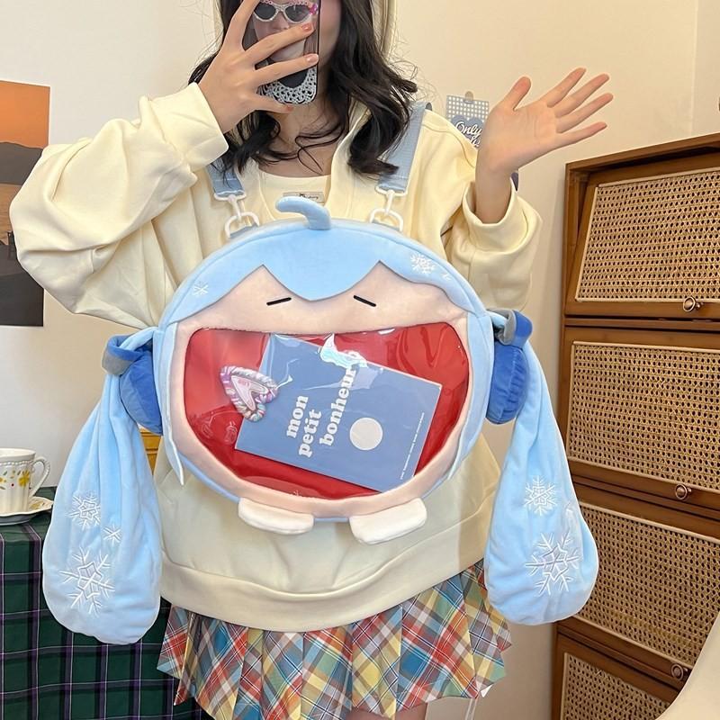 Hatsune Miku Plush Backpack Shoulder Bag Large Capacity Transparent Itabag