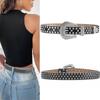 Women's Waist Belt - Diamond-studded Leather Belt with Buckle, Punk Style Rivet Rhinestone Belt, Women's Fashion European and American Full