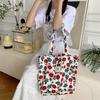 1 Summer floral bag bag large capacity rose canvas bag beach bag shopping bag shoulder bag