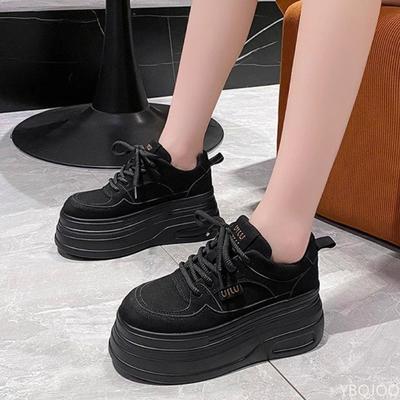 Height Increasing Thick Soled Dad Shoes for Women New Versatile Sponge Cake Casual Sports Vulcanized Shoes Platform Sneakers