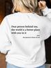 Heren- en Dames Plus Fluweel Ronde Hals Letterprint Casual Sweatshirt