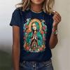 Virgin Mary Pattern T-shirts Our Lady Of Guadalupe 3d Print Women Casual O-neck T Shirt Y2k Harajuku Tees Tops Female Clothing