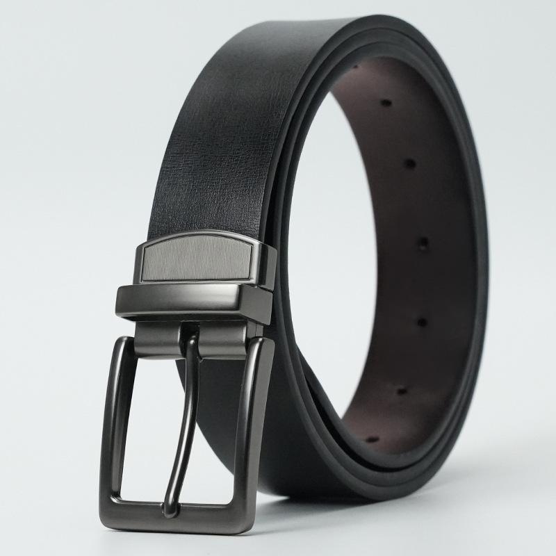 New Men s Pin Buckle Belt Rotating Dual-purpose Pin Buckle Belt Casual Trouser Belt 130cm