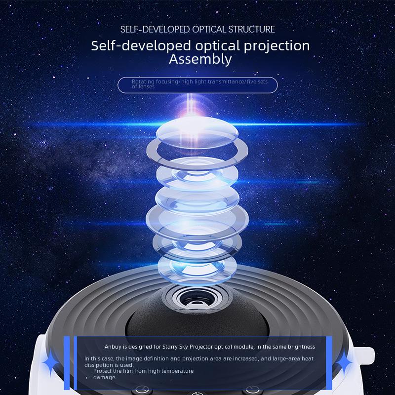 High-Definition Starry Sky Galaxy Projector Lamp - Creative Bedroom Atmosphere Light