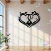 Iron Wall Art Heart Decor Romantic Metal Sculpture Wedding Valentine Gift Black Indoor Outdoor Home