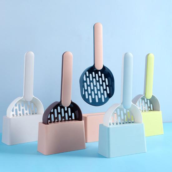 Cat Litter Shovel with Holder Cat Poop Scoop Sifting Shovel with Base Easy Clean