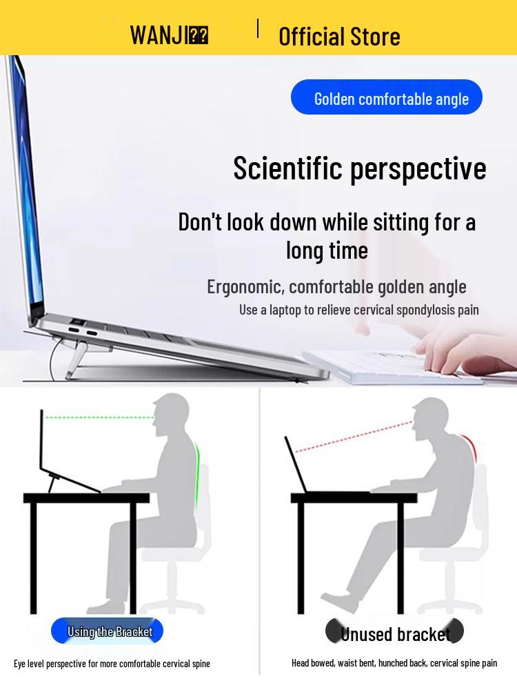 Portable Invisible 3D Laptop Stand - Mini Desktop Riser with Cooling Feature