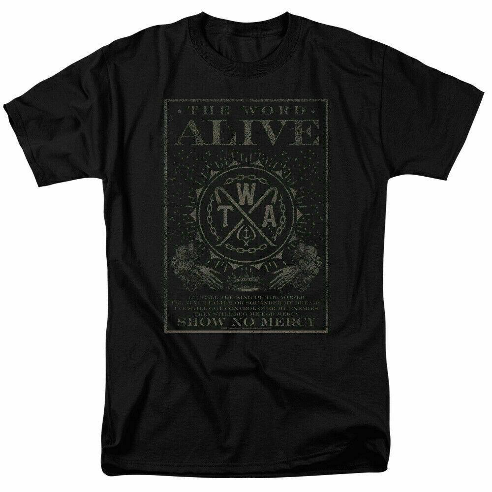 26 The Word Alive Show No Mercy T Shirt Licensed Heavy Metal Rock Band Merch Black Unisex T-Shirt M