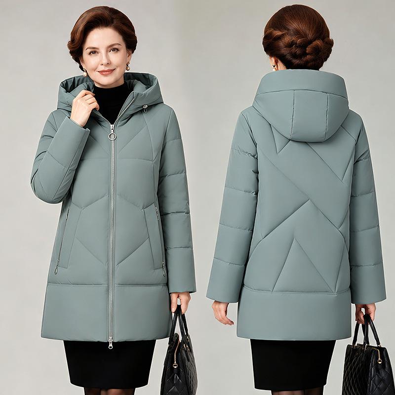 XL large size winter new mother outfit fashionable versatile foreign style cotton-padded clothes loose cotton-padded jackets women's jackets women's