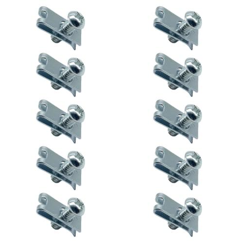 SaveSooo M6 U-Nuts, Metal Clip Nuts for Fastening, Anti-Fall, Silver Tone, M6 Clip Nuts, Universal Clip Anti-Fall Fixing Pieces, Pack of 10