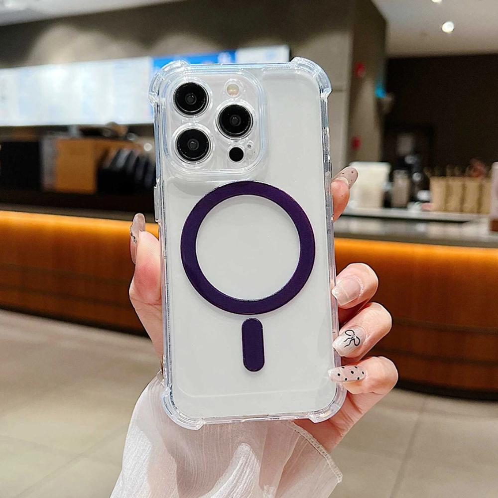 Strong Magnetic Magsafe Wireless Charging Transparent Case For iPhone 17Air 16 15 14 13 12 11 Pro Max Shockproof Silicone Clear Soft 7/8Plus XR Cover