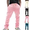 Men's Autumn Winter Solid Color Casual Sweatpants, Loose Straight Leg Long Pants