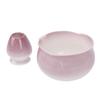 Matcha Bowl and Whisk Holder Ceramic Matcha Mixing Bowl with Spout for Traditional Japanese Tea Ceremony Gradient Purple