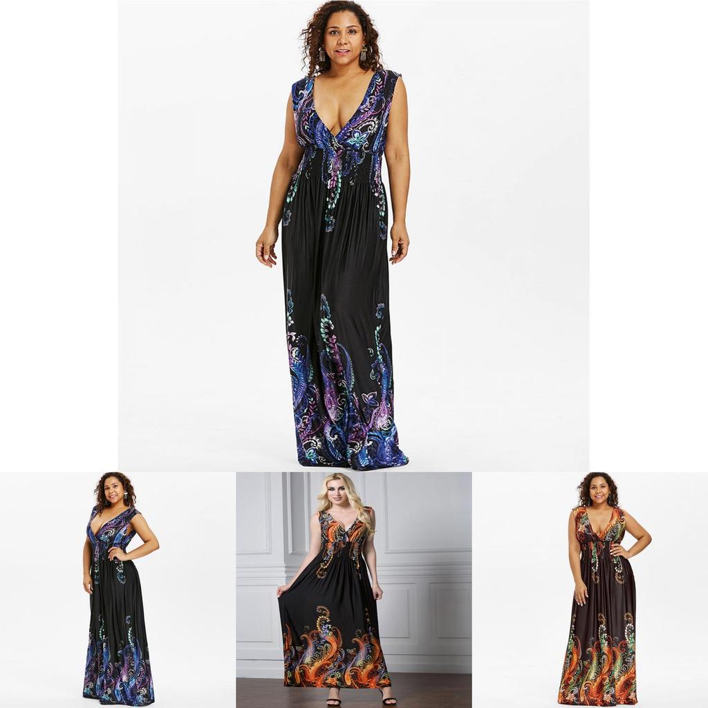 Elegant Women Dress Sleeveless V Neck Evening Party Gown Maxi Long Dress
