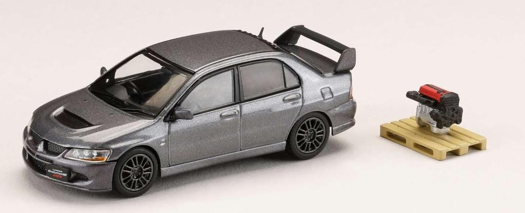 HJ64 Mitsubishi Lancer Evolution 8 MR GSR with Engine Display Model Medium Purplish Gray Mica Finished Product 1/64