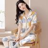 Pajamas Women's Summer Short-sleeved Gentle Wind Simple High-value Casual Women's Short-sleeved Loungewear Set