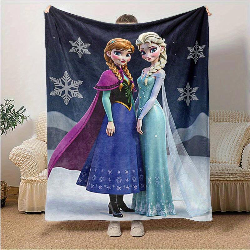 

1pc, Winter Wonderland Blanket, Seasonal Decorative Throw for Home, Elsa & Anna Frozen Theme, Soft Flannel Throw Blanket, Versatile & Cozy for Bedroom 130x150cm
