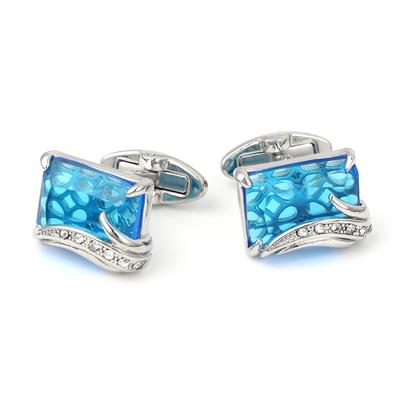Novelty Silver Copper Blue Radial Dress Shirt Cufflinks Cuff Links Mens Gift