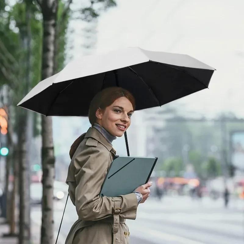 Small and Portable Solid Color Dual Use Sunshade and Rain Protection Umbrella for Women