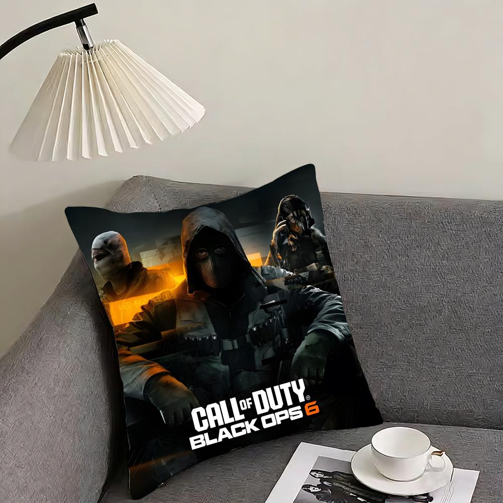 Game C-Call of D-Duty Black Ops Cushion Cover Reversible Plush Pillow Cover – For car, sofa, bedroom, perfect as a gift.