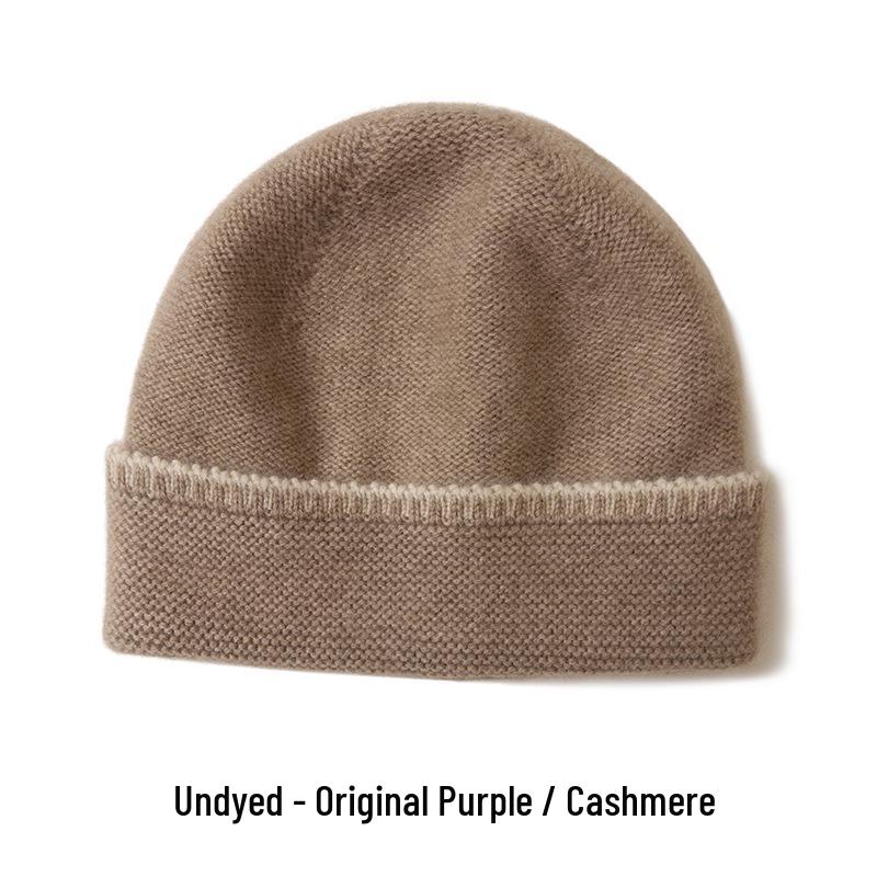 Unisex 100% Pure Cashmere Beanie with Ear Protection - Autumn/Winter Casual Knit Hat