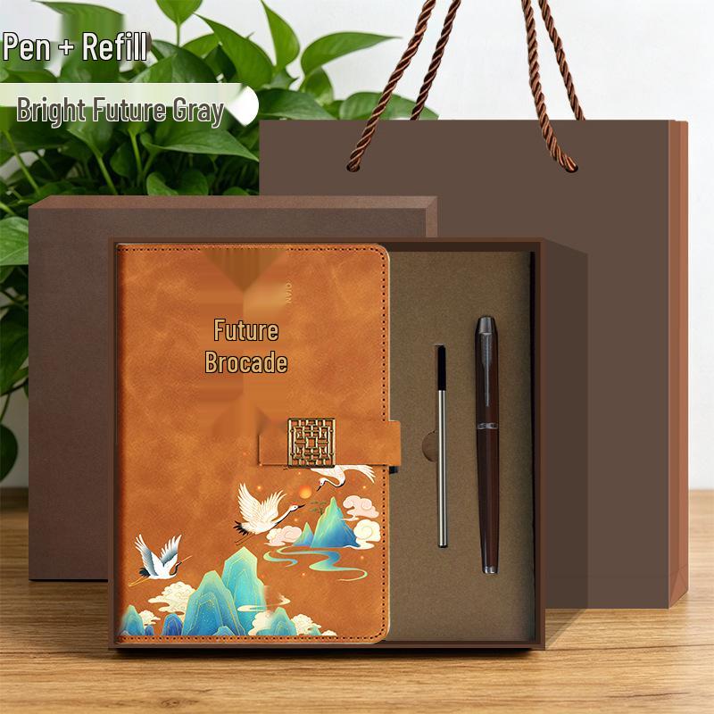 A5 Chinese Style Magnetic Buckle Diary & Notebook Gift Set