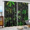2pcs Green Leaves Printed Curtain for Home Decor - Rod Pocket Window Treatment for Bedroom   Office   Kitchen and Living Room